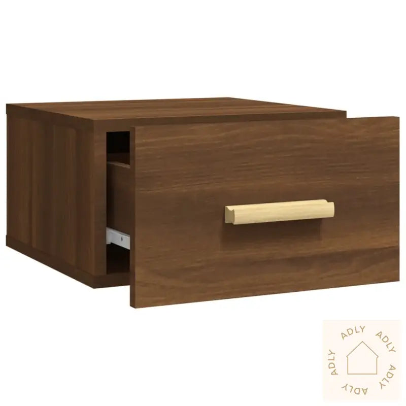 Veggmonterte Nattbord 2 Stk Brun Eik 35X35X20 Cm