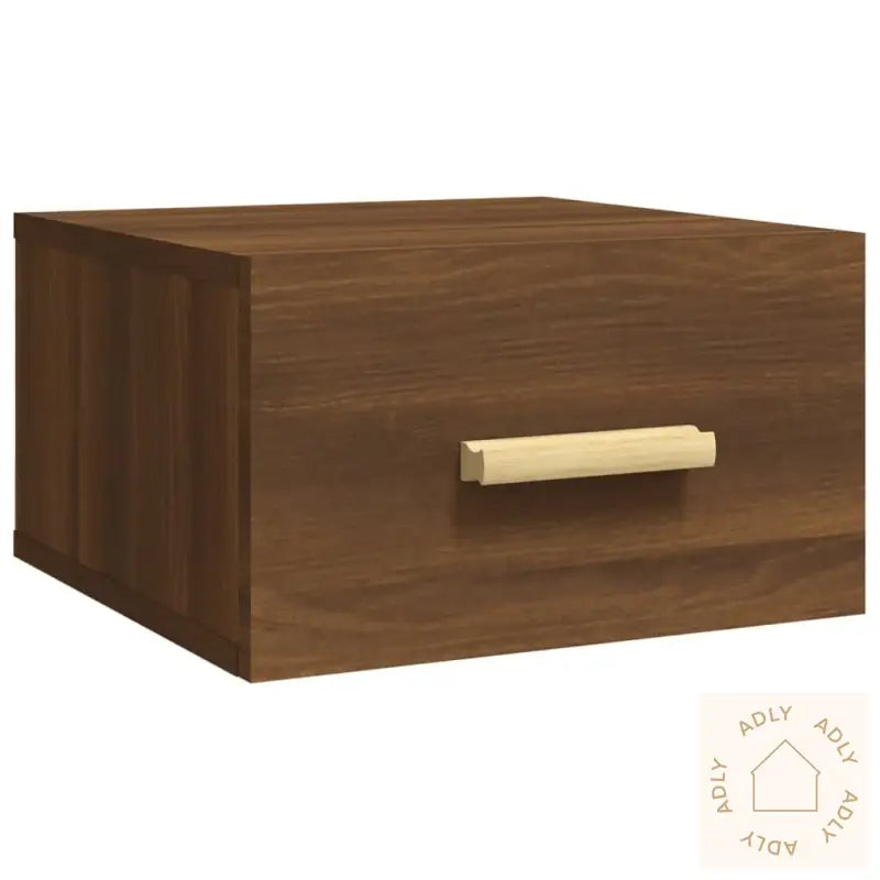 Veggmonterte Nattbord 2 Stk Brun Eik 35X35X20 Cm