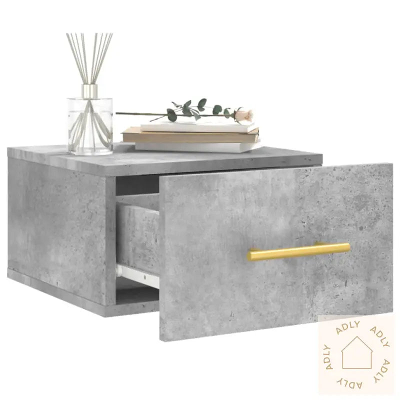 Veggmonterte Nattbord 2 Stk Betonggrå 35X35X20 Cm