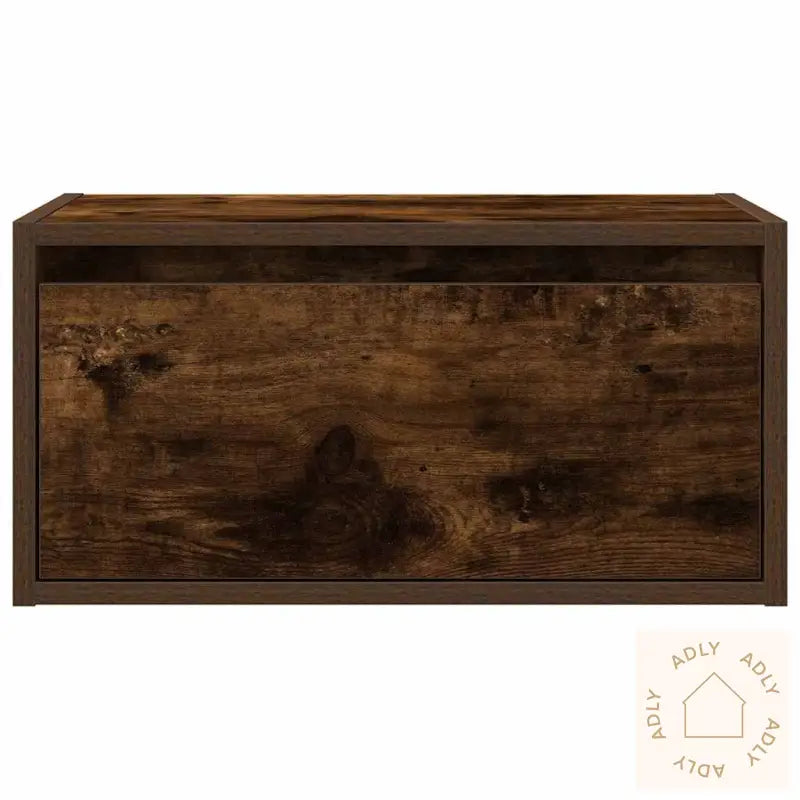 Vegghengte Nattbord Med Led-Lys 2 Stk Røkt Eik