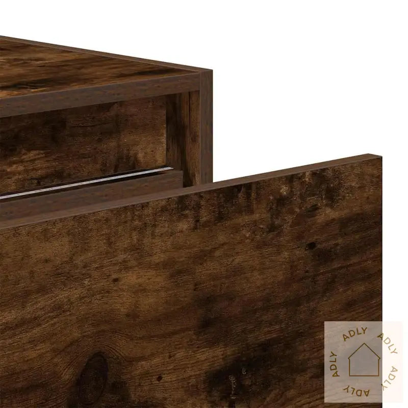 Vegghengte Nattbord Med Led-Lys 2 Stk Røkt Eik