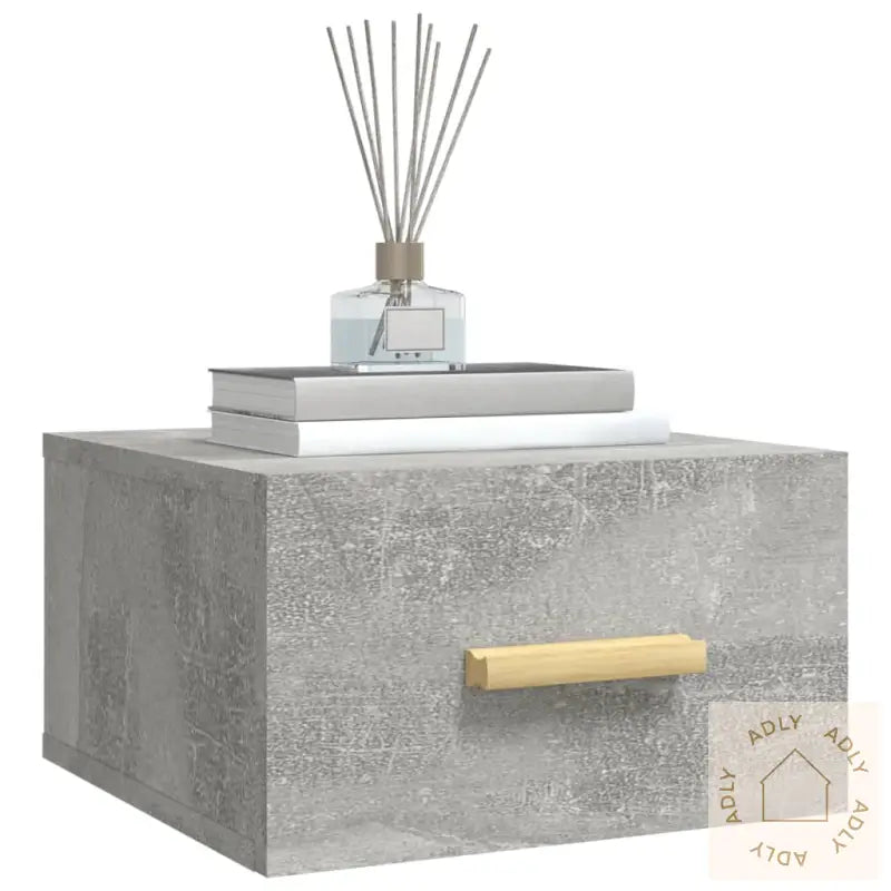 Veggmonterte Nattbord 2 Stk Betonggrå 35X35X20 Cm