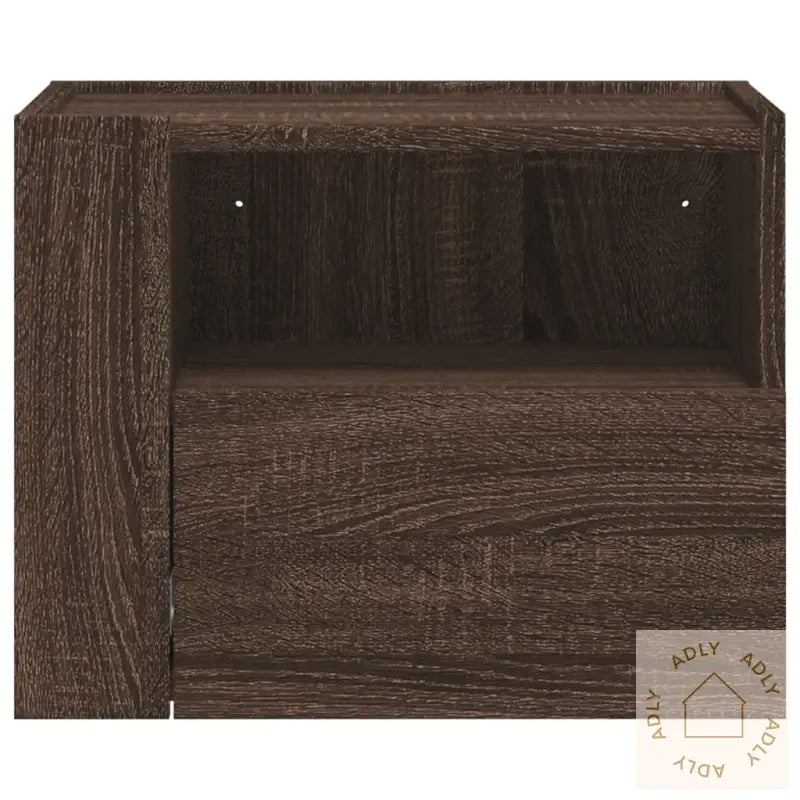 Veggmonterte Nattbord 2 Stk Brun Eik 45X30X35 Cm