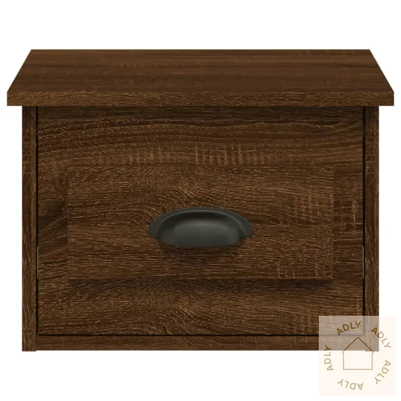 Veggmontert Nattbord Brun Eik 41,5X36X28 Cm