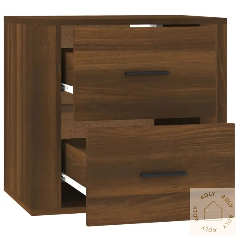 Veggmontert Nattbord Brun Eik 50X36X47 Cm