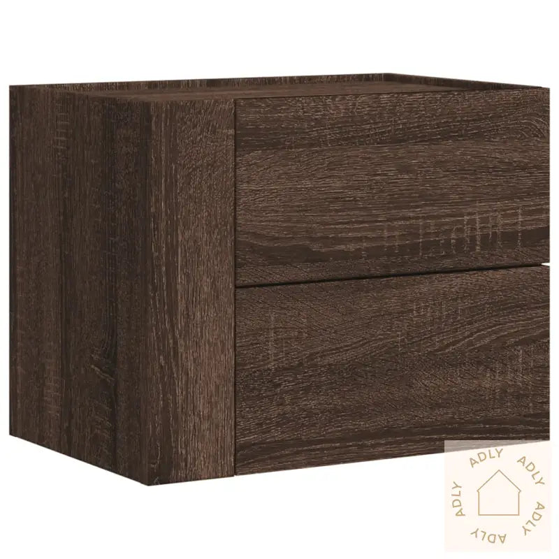Veggmontert Nattbord Brun Eik 45X30X35 Cm