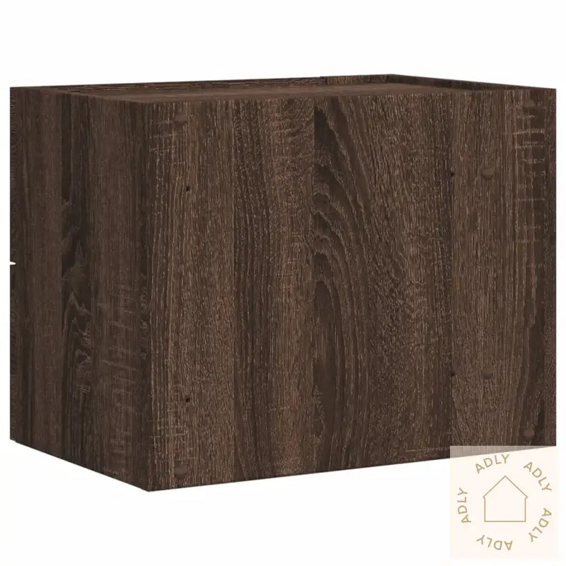 Veggmontert Nattbord Brun Eik 45X30X35 Cm