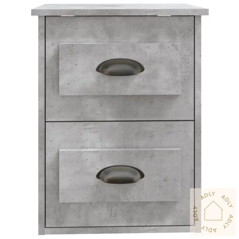 Veggmonterte Nattbord 2 Stk Betonggrå 41,5X36X53 Cm