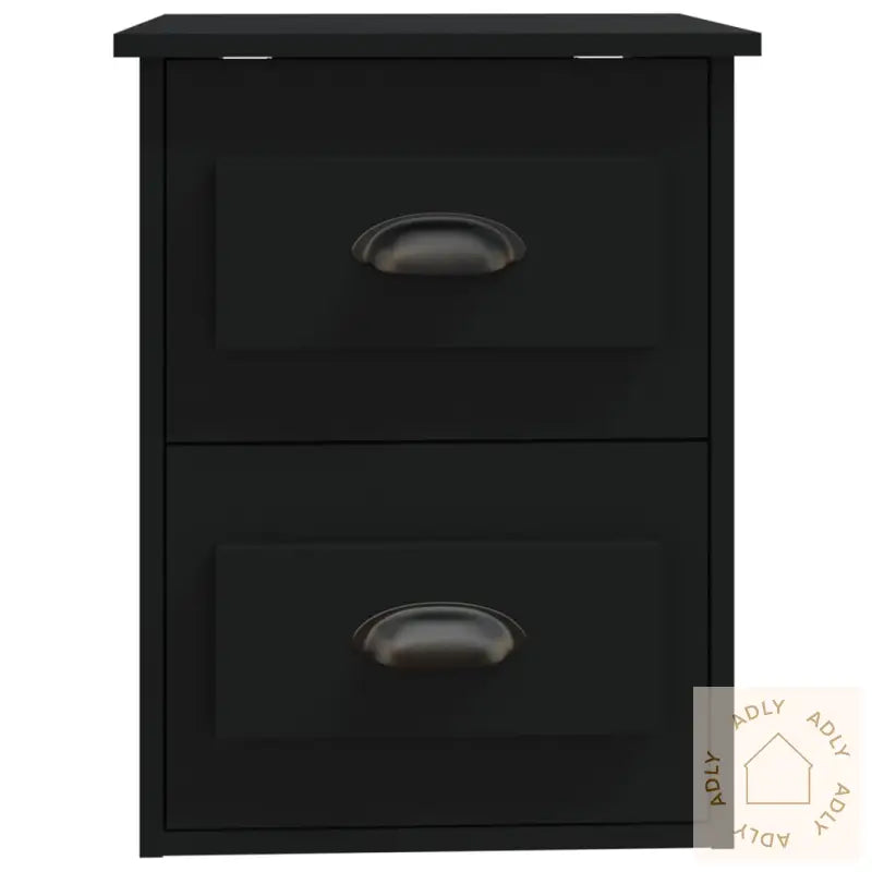 Veggmonterte Nattbord 2 Stk Svart 41,5X36X53 Cm