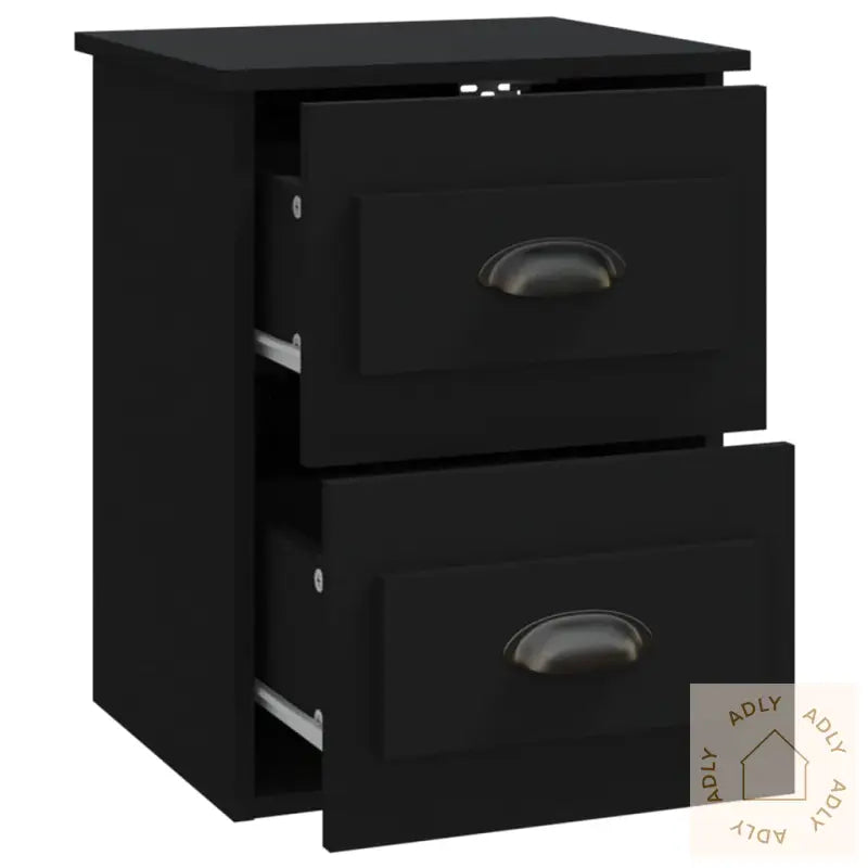 Veggmonterte Nattbord 2 Stk Svart 41,5X36X53 Cm