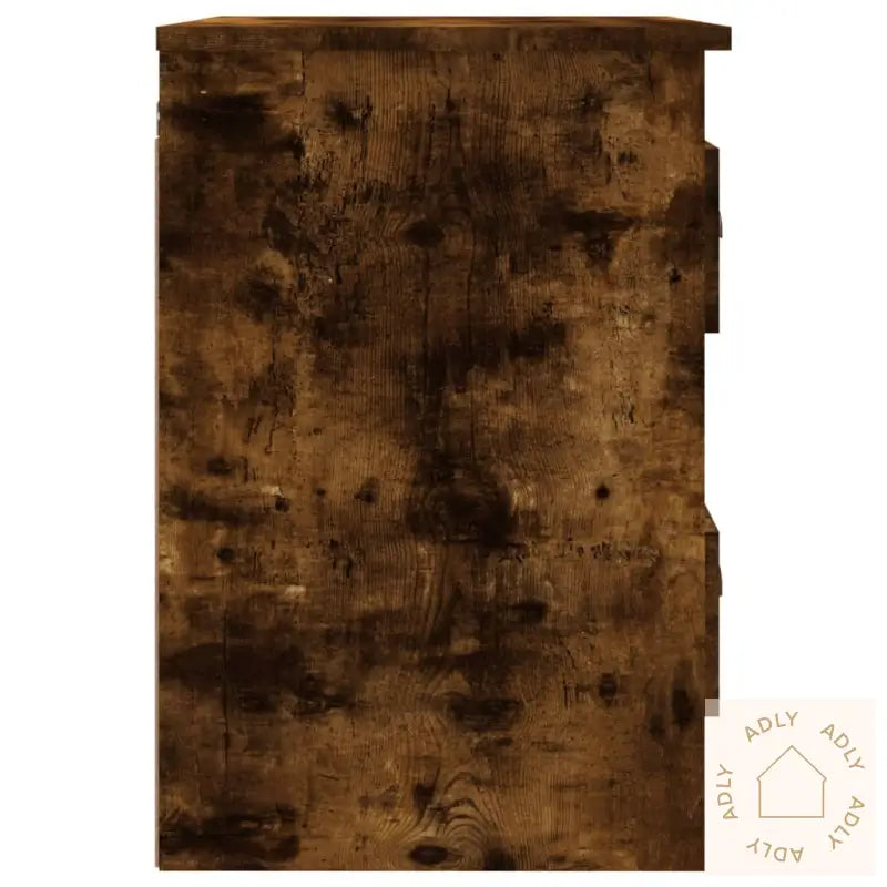 Veggmonterte Nattbord 2 Stk Røkt Eik 41,5X36X53 Cm