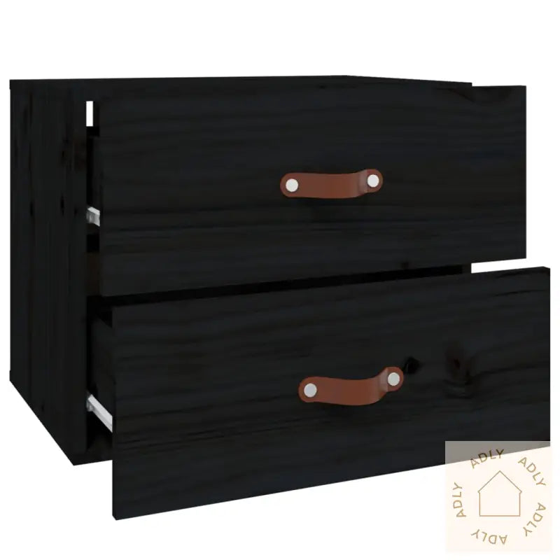 Veggmontert Nattbord Svart 50X36X40 Cm