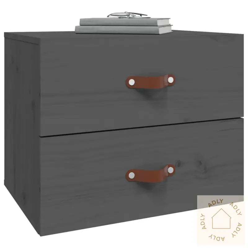 Veggmontert Nattbord Grå 50X36X40 Cm