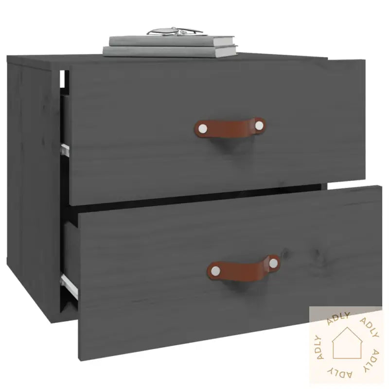 Veggmontert Nattbord Grå 50X36X40 Cm