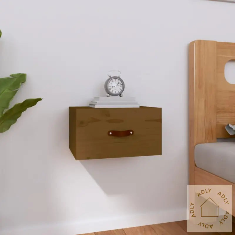 Veggmontert Nattbord Honningbrun 40X29,5X22 Cm