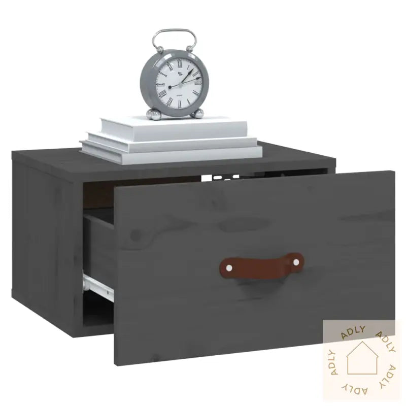 Veggmontert Nattbord Grå 40X29,5X22 Cm