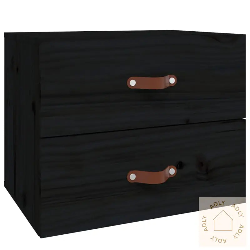 Veggmontert Nattbord Svart 50X36X40 Cm