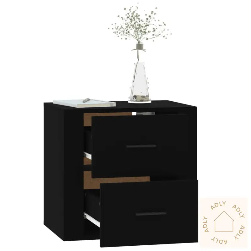 Veggmontert Nattbord Svart 50X36X47 Cm