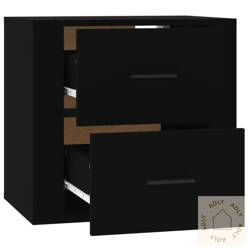Veggmontert Nattbord Svart 50X36X47 Cm