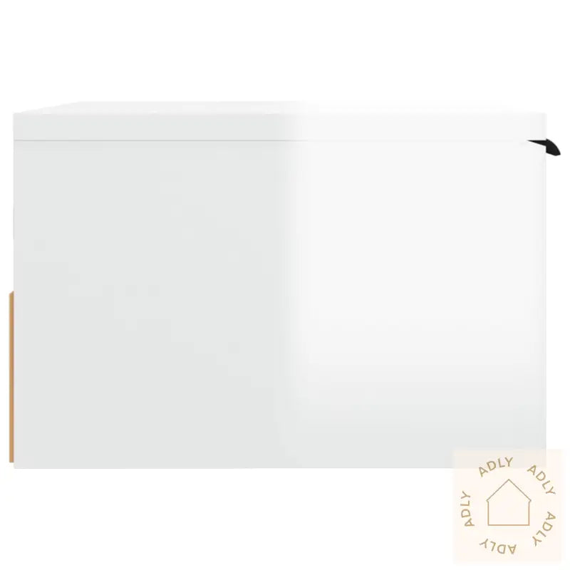 Veggmontert Nattbord Høyglans Hvit 34X30X20 Cm