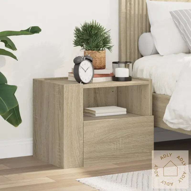 Veggmontert Nattbord Sonoma Eik 45X30X35 Cm