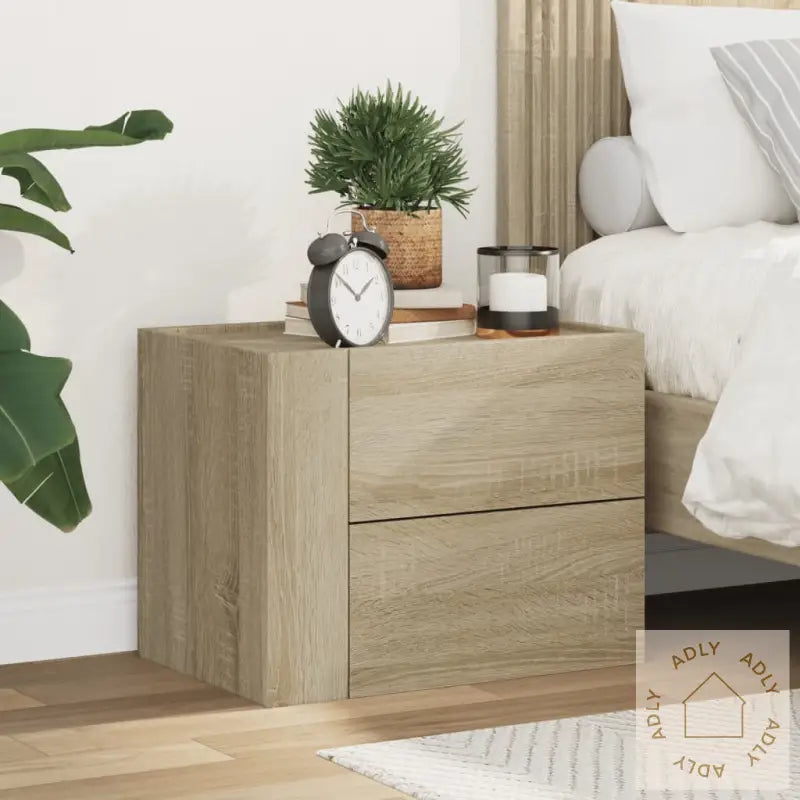 Veggmontert Nattbord Sonoma Eik 45X30X35 Cm