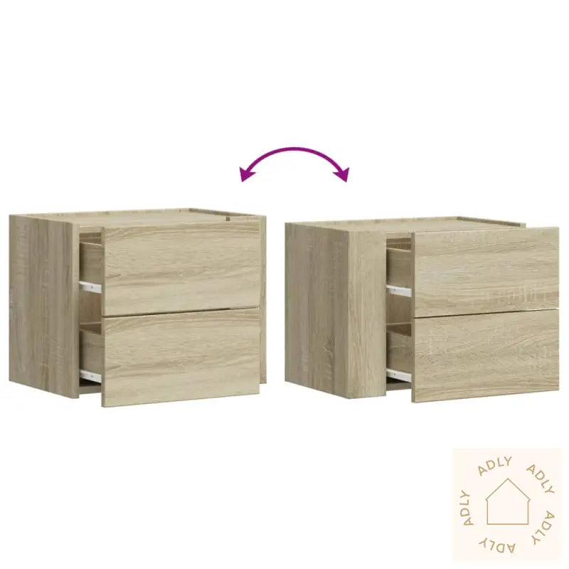 Veggmontert Nattbord Sonoma Eik 45X30X35 Cm