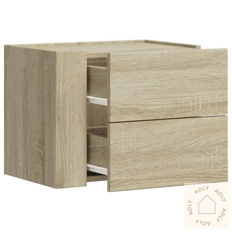 Veggmonterte Nattbord 2 Stk Sonoma Eik 45X30X35 Cm