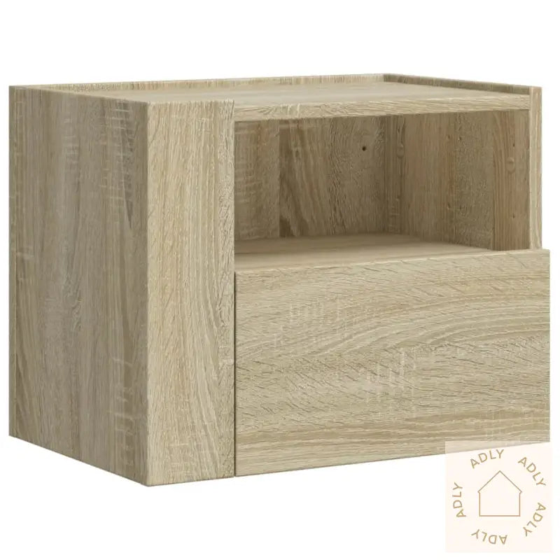 Veggmonterte Nattbord 2 Stk Sonoma Eik 45X30X35 Cm