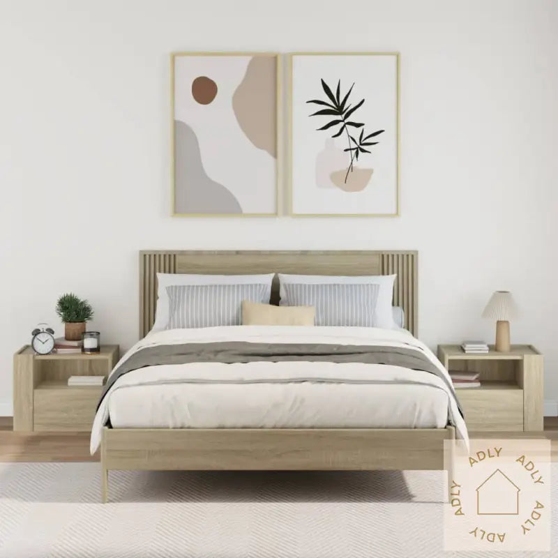 Veggmonterte Nattbord 2 Stk Sonoma Eik 45X30X35 Cm