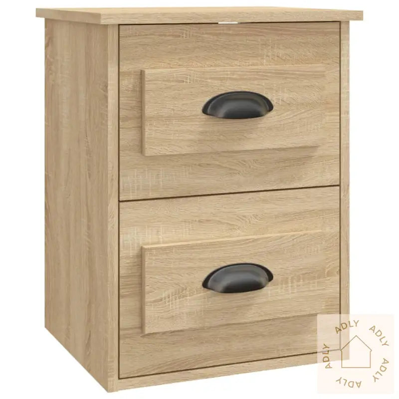 Veggmonterte Nattbord 2 Stk Sonoma Eik 41,5X36X53 Cm