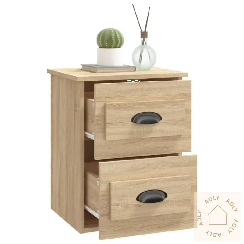 Veggmonterte Nattbord 2 Stk Sonoma Eik 41,5X36X53 Cm
