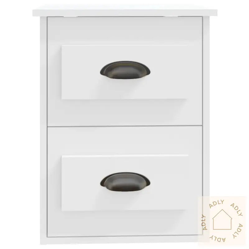 Veggmonterte Nattbord 2 Stk Hvit 41,5X36X53 Cm
