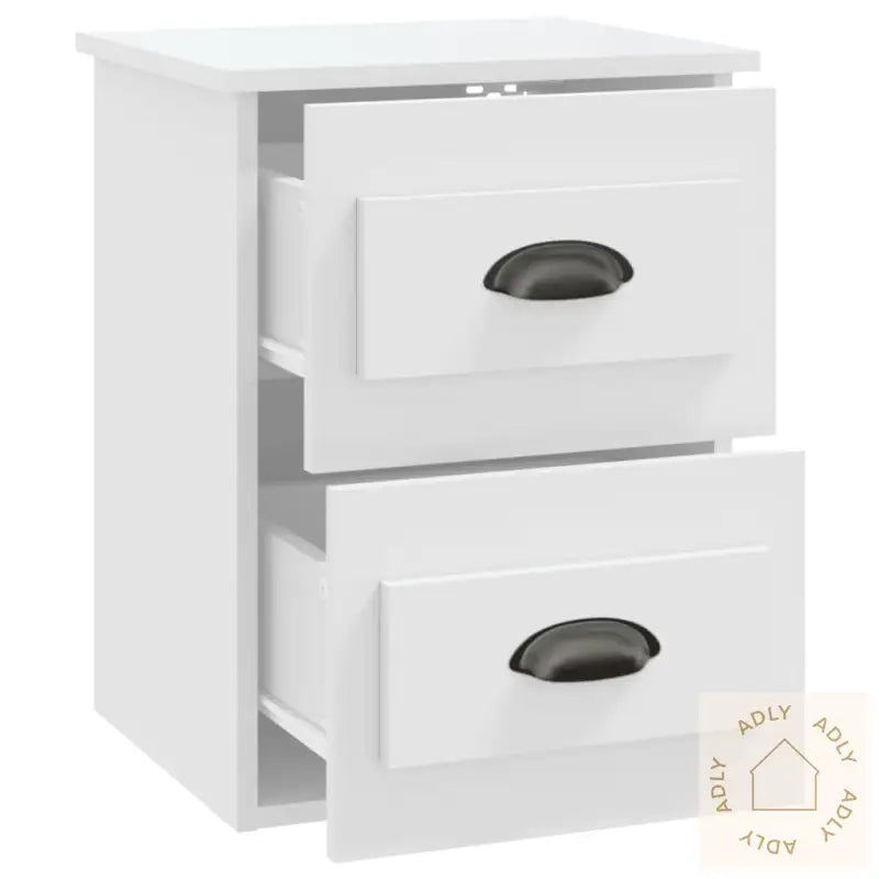 Veggmonterte Nattbord 2 Stk Hvit 41,5X36X53 Cm