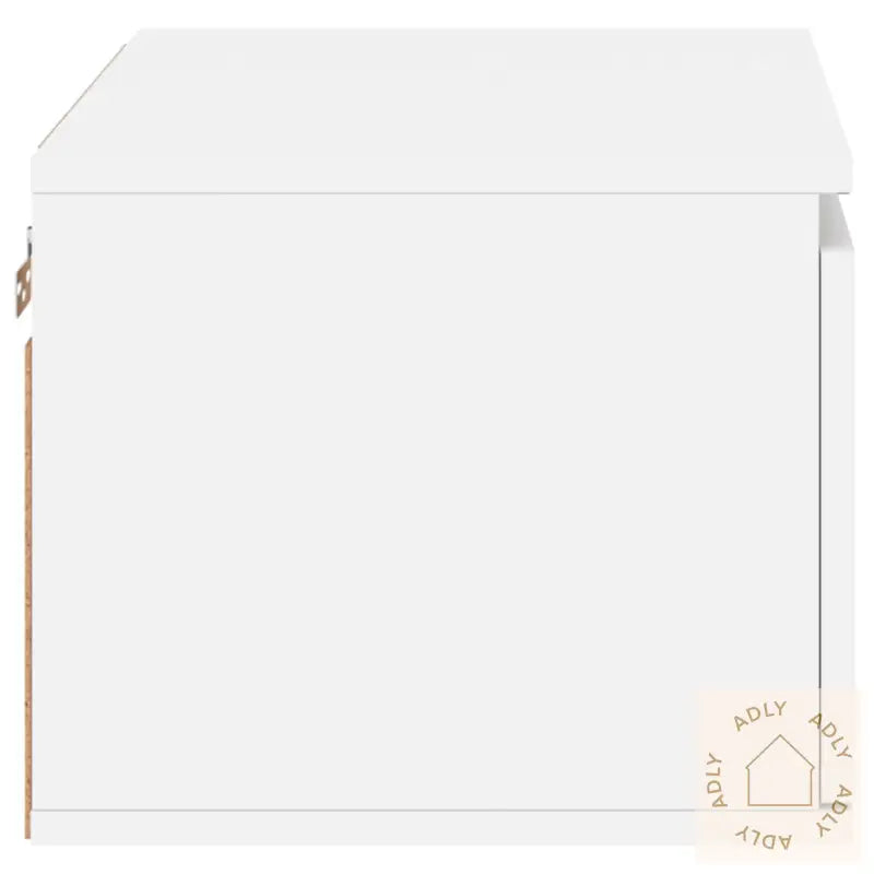 Vegghengt Nattbord Med Led-Lys Hvit