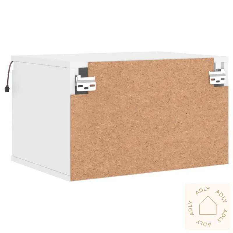 Vegghengt Nattbord Med Led-Lys Hvit