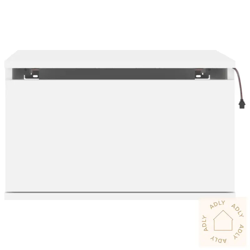 Vegghengt Nattbord Med Led-Lys Hvit