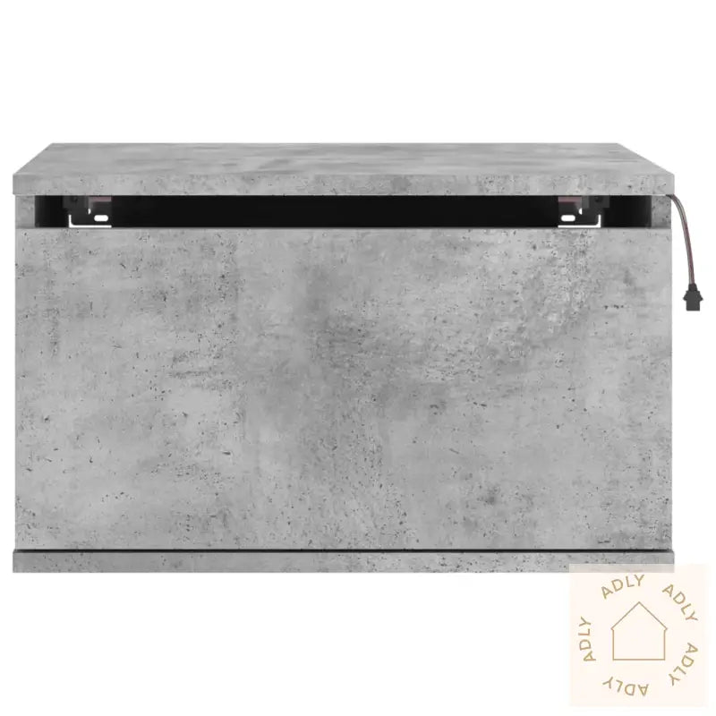 Vegghengt Nattbord Med Led-Lys Betonggrå