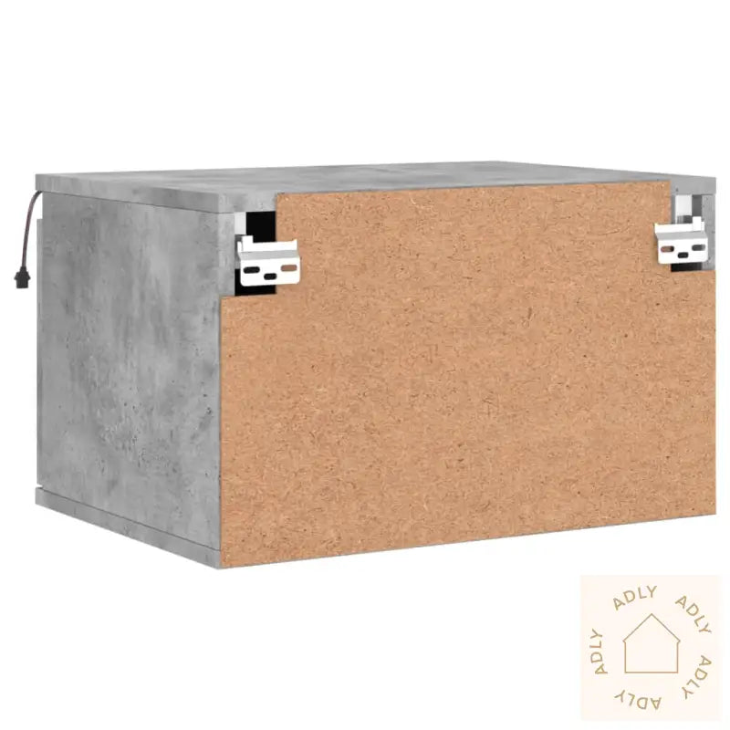 Vegghengt Nattbord Med Led-Lys Betonggrå