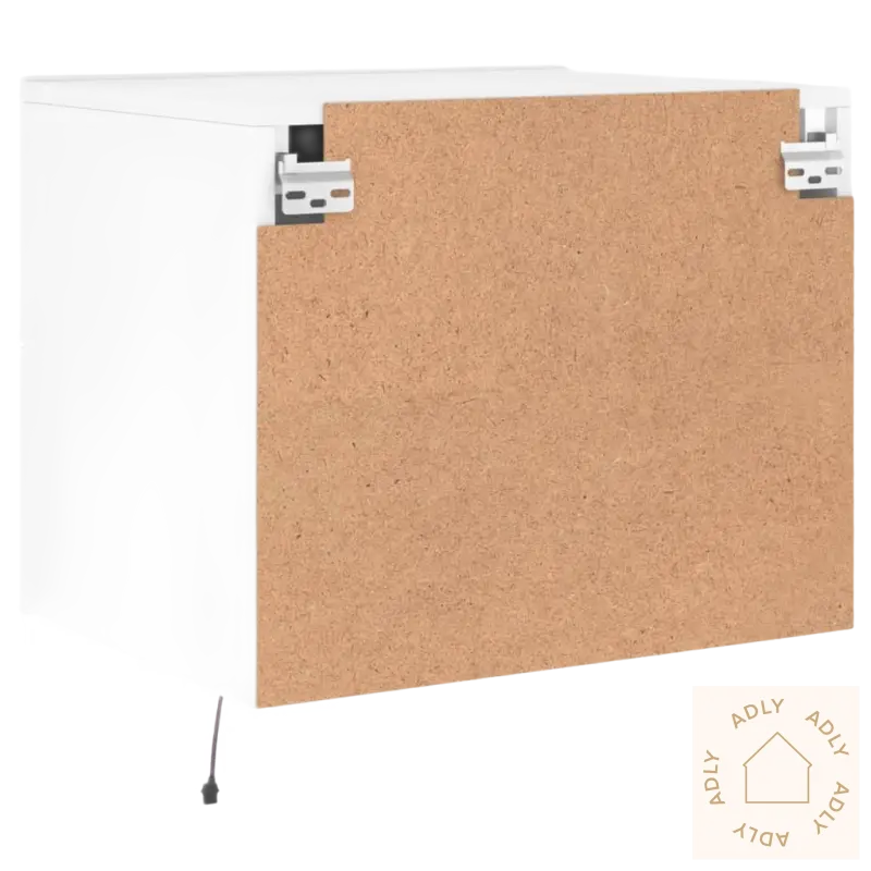 Veggmonterte nattbordet med RGB LED-lys og en solid particleboard bak