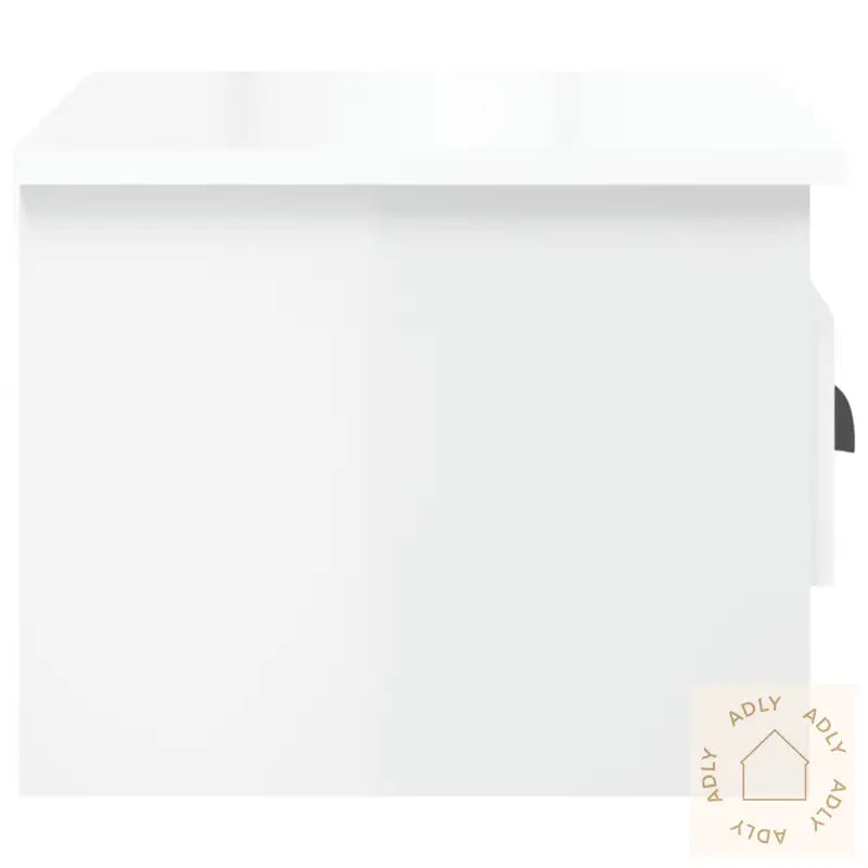 Veggmontert Nattbord Høyglans Hvit 41,5X36X28 Cm
