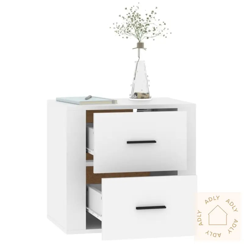 Veggmontert Nattbord Hvit 50X36X47 Cm