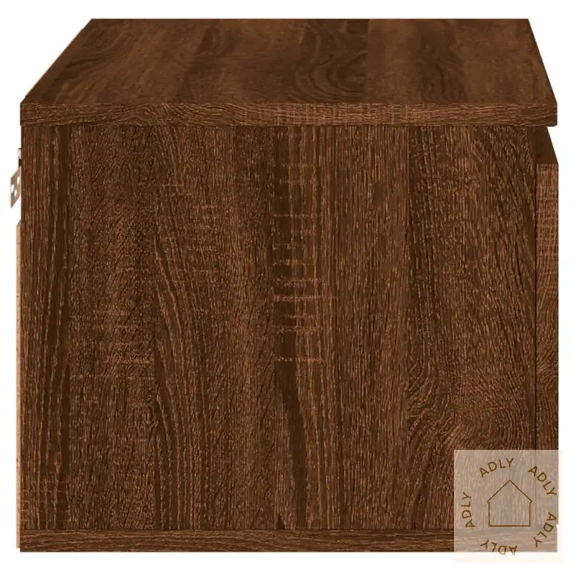 Vegghengt Nattbord Med Led-Lys 2 Stk Brun Eik