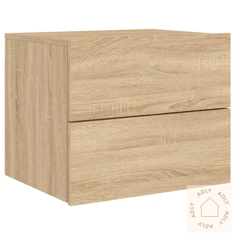 Vegghengt Nattbord Med Led-Lys Sonoma Eik