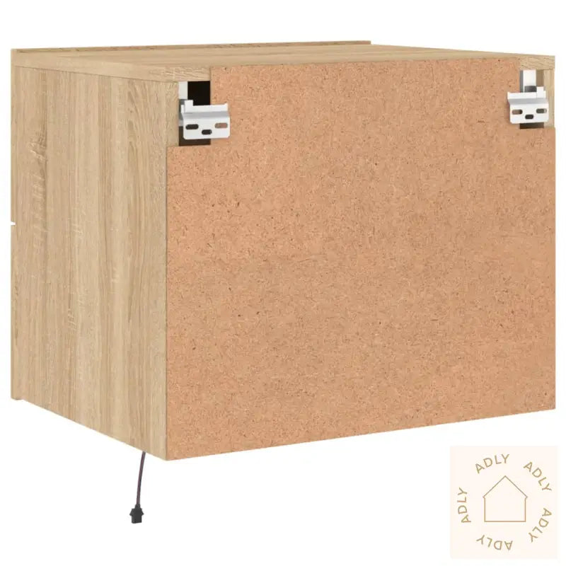 Vegghengt Nattbord Med Led-Lys Sonoma Eik