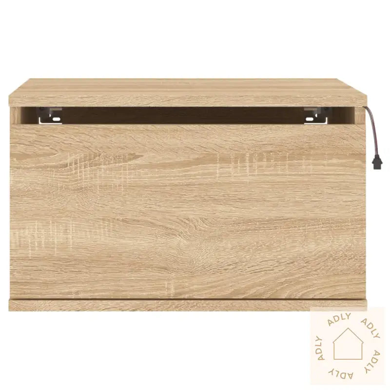 Vegghengt Nattbord Med Led-Lys Sonoma Eik
