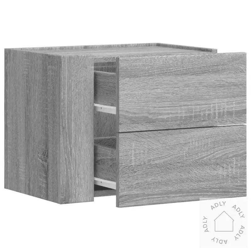 Veggmonterte Nattbord 2 Stk Grå Sonoma 45X30X35 Cm