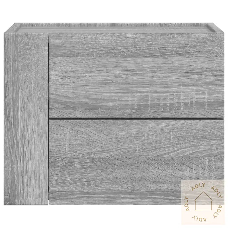 Veggmonterte Nattbord 2 Stk Grå Sonoma 45X30X35 Cm