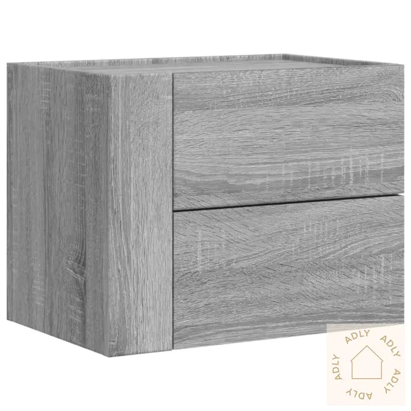 Veggmonterte Nattbord 2 Stk Grå Sonoma 45X30X35 Cm