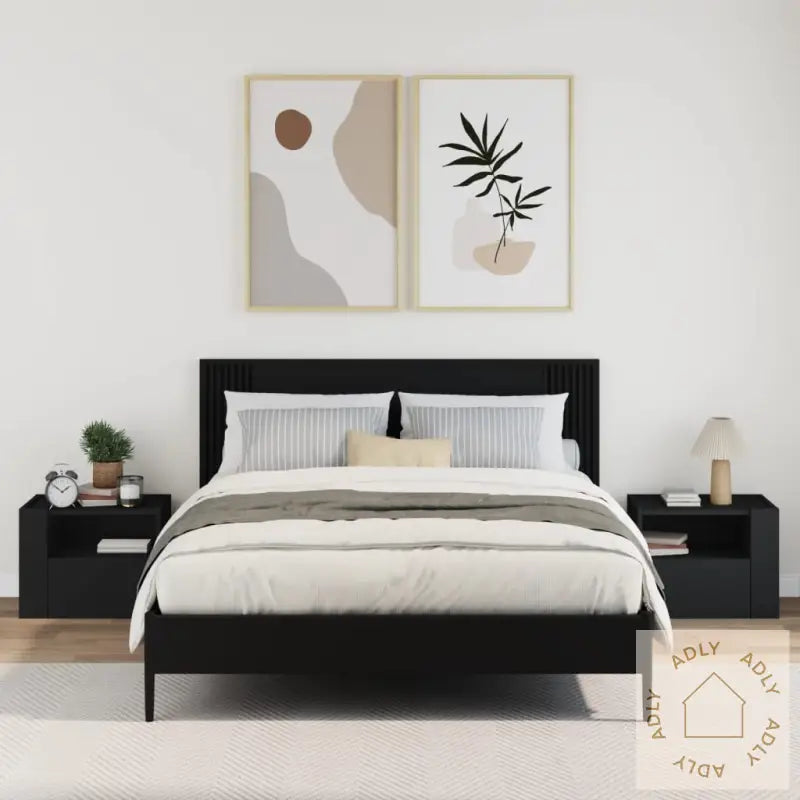 Veggmonterte Nattbord 2 Stk Svart 45X30X35 Cm